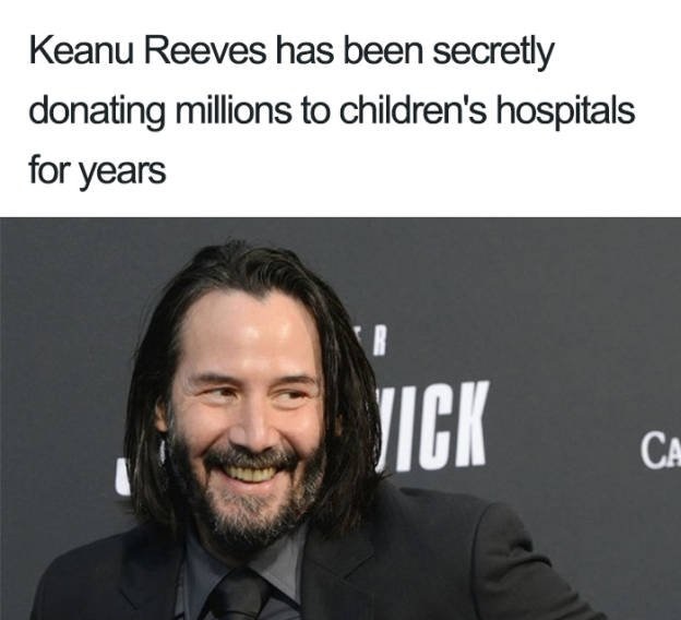 keanu reeves - Keanu Reeves has been secretly donating millions to children's hospitals for years Jick