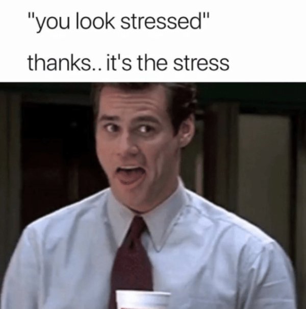 jim carrey gifs - "you look stressed" thanks.. it's the stress