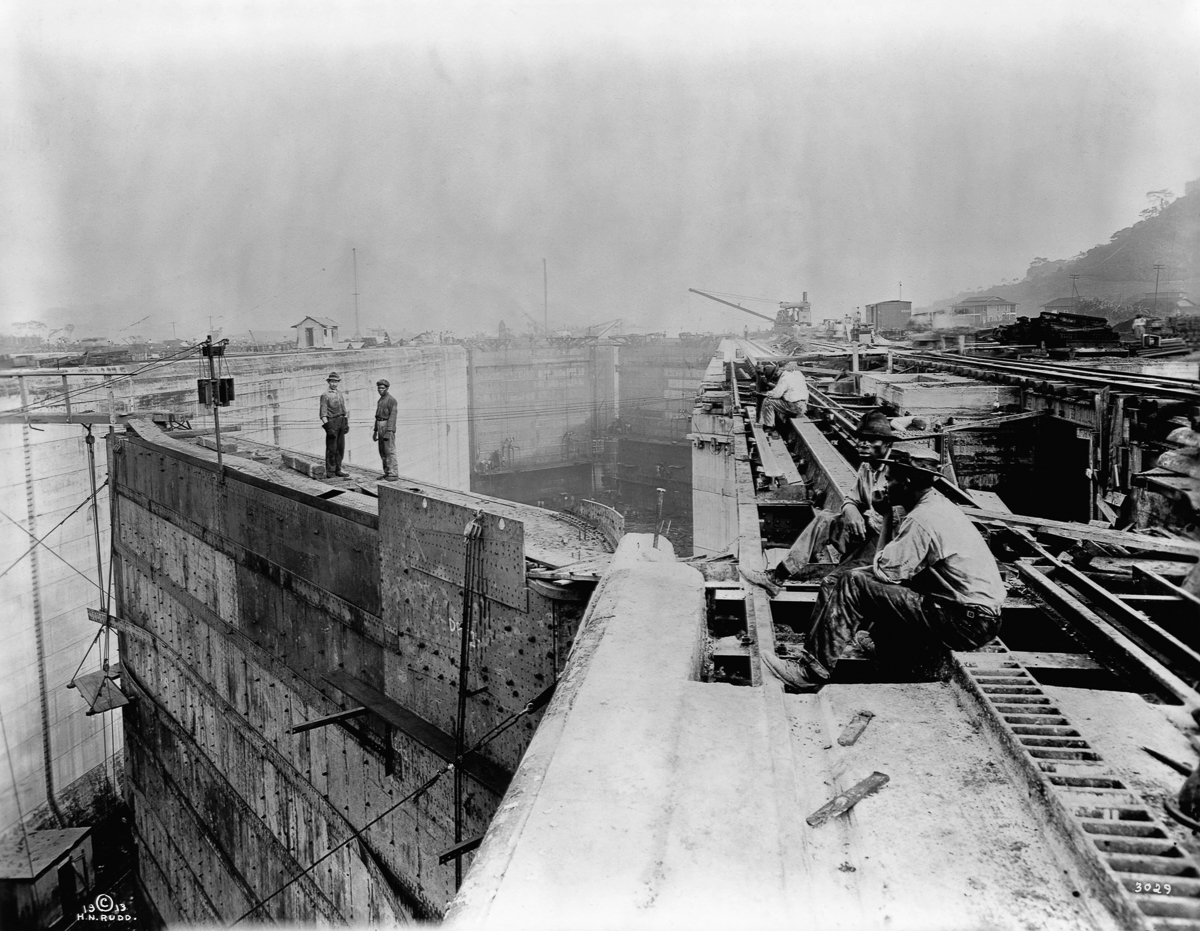 Workers take a break during the final stages of construction of the Panama Canal in 1913. The following year it would be completed. The French started the project, but ended up having 22,000 workers die due to diseases primarily. They even halted work numerous time since they had so few healthy workers. Eventually the US took over and finished the project. They too had issues, and lost 12,000 workers to disease and accidents. As amazing an engineering marvel it still is, and how much it helps shipping, the unsanitary conditions that cost 34,000 workers their lives are unparalleled.