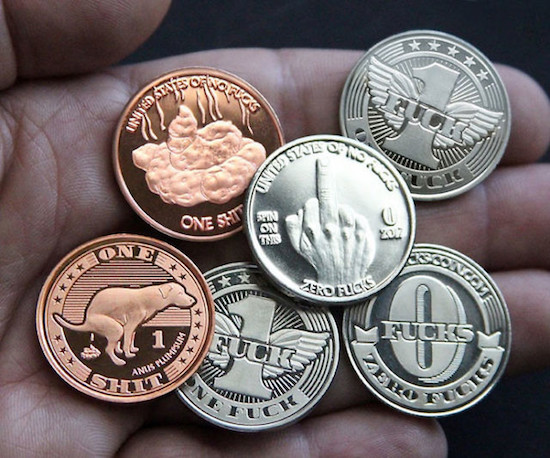 ZFG INC. ZERO F'S GIVEN GIFTABLE NOVELTY QUARTER COINS, COLOR COPPER, GIVE ONE SHIT, 10-PACK

$29.99