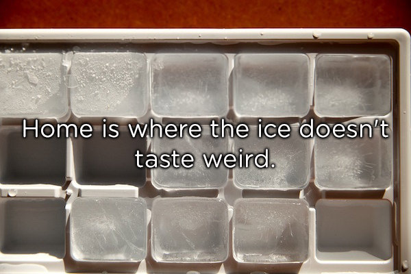 Home is where the ice doesn't taste weird.