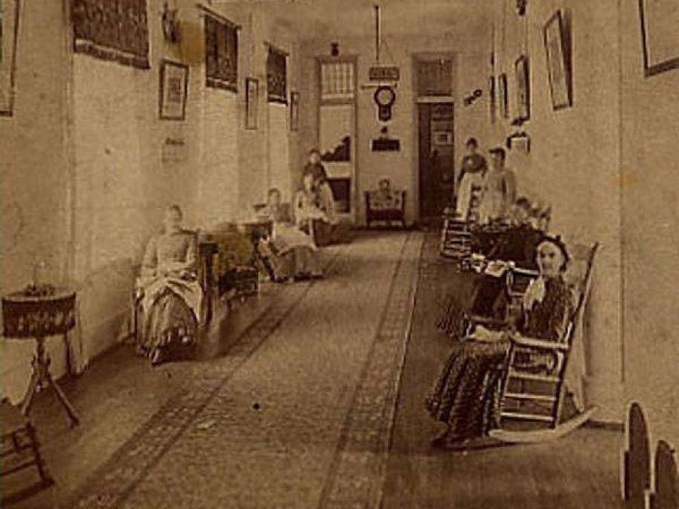 Mental Ward: 
This is what a mental asylum looked like in Kalamazoo, Michigan back in the 1870s.

