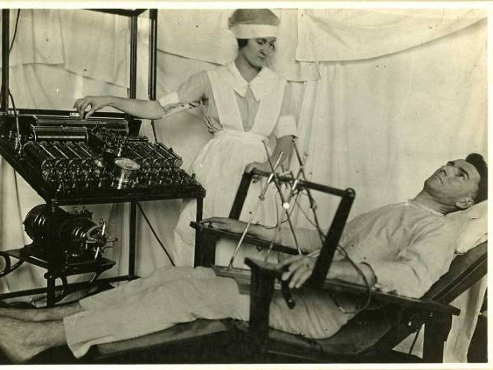 Electroshock Therapy: 
Thinking that they were helping to cure mental illness, patients were tortuously shocked until their feelings—and bodies—were numbed.
