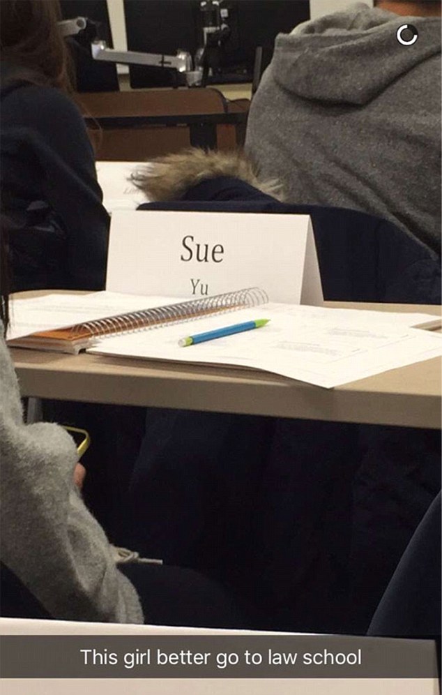 funny snaps about school - Sue Yu This girl better go to law school