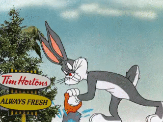 bugs bunny saw gif - Tim Hortons Always Fresh