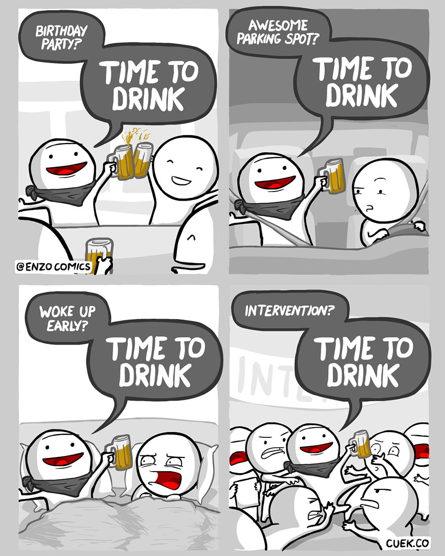 relationship meme of birthday party time to drink Birthday Party? Awesome Parking Spot? Time To Drink Time To Drink Cenzo Comics Intervention? Woke Up Early? Time To Drink Time To Drink Cuek.Co