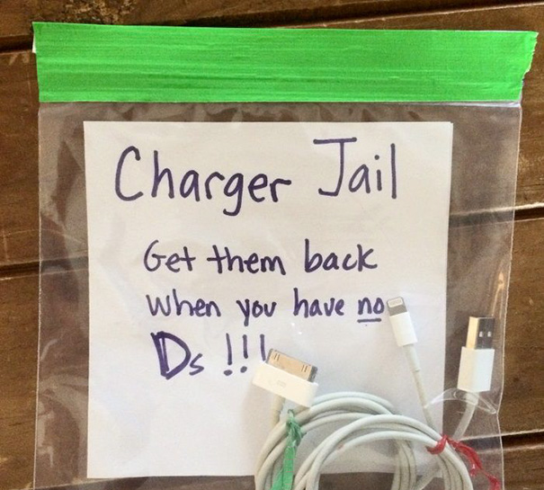 good punishments for teens - Charger Jail Get them back When you have no Ds !!