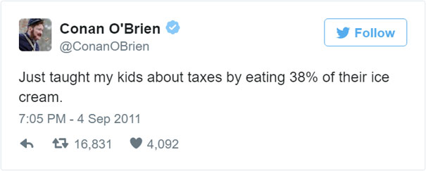noel fielding bake off memes - Conan O'Brien y Just taught my kids about taxes by eating 38% of their ice cream. 47 16,831 4,092