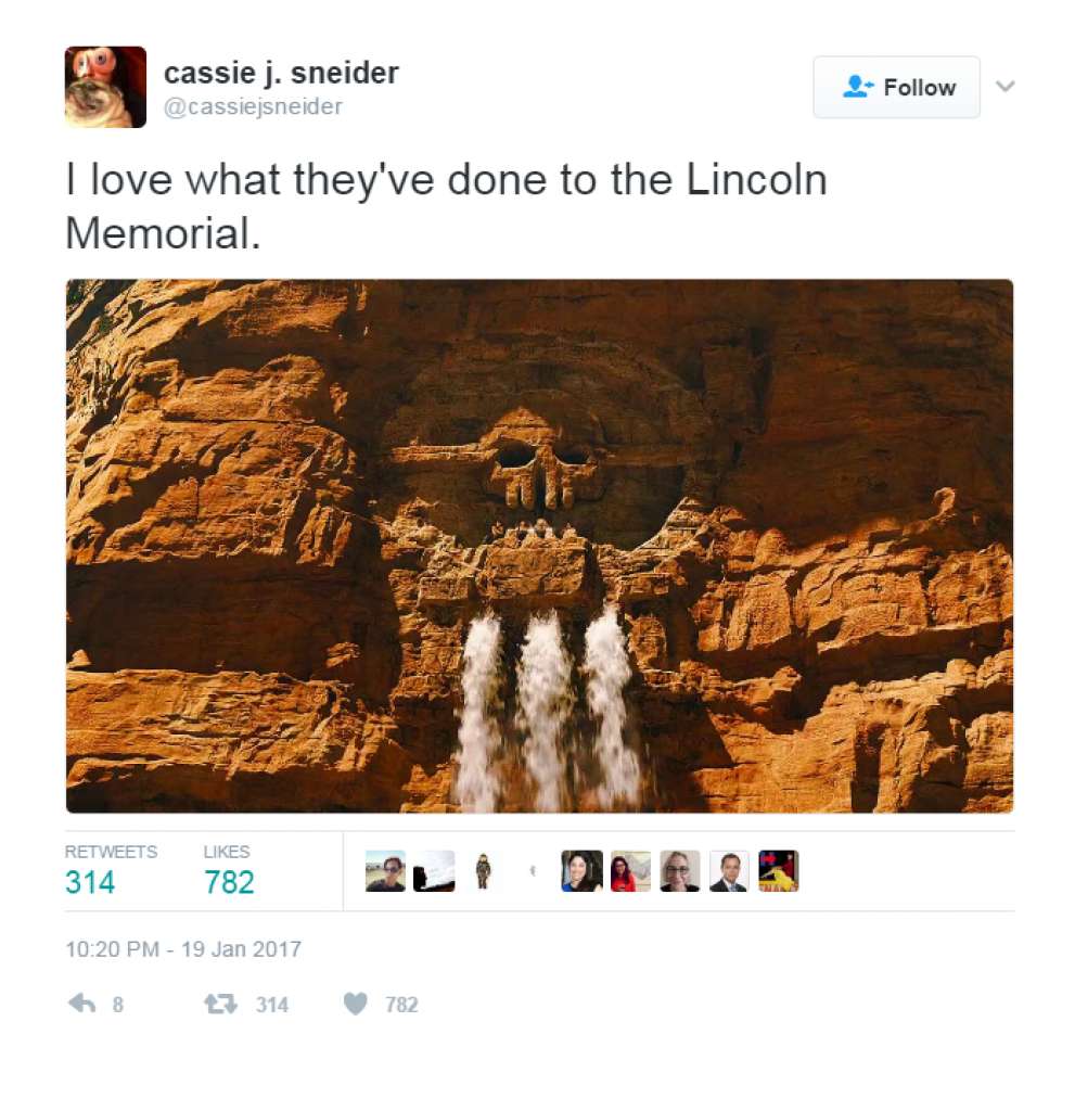 Funny Mad Max meme about what Trump will do to the Lincoln Memorial.