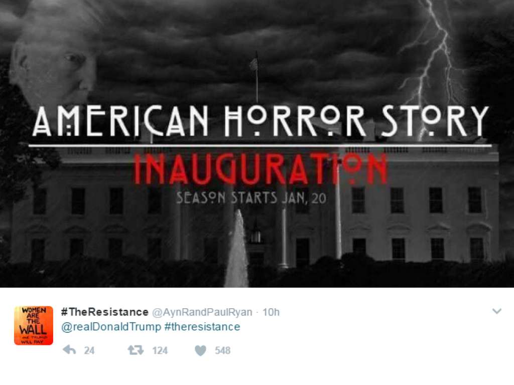 Funny meme of a Whitehouse movie poster made to look like the Inauguration is a horror movie you are about to watch.