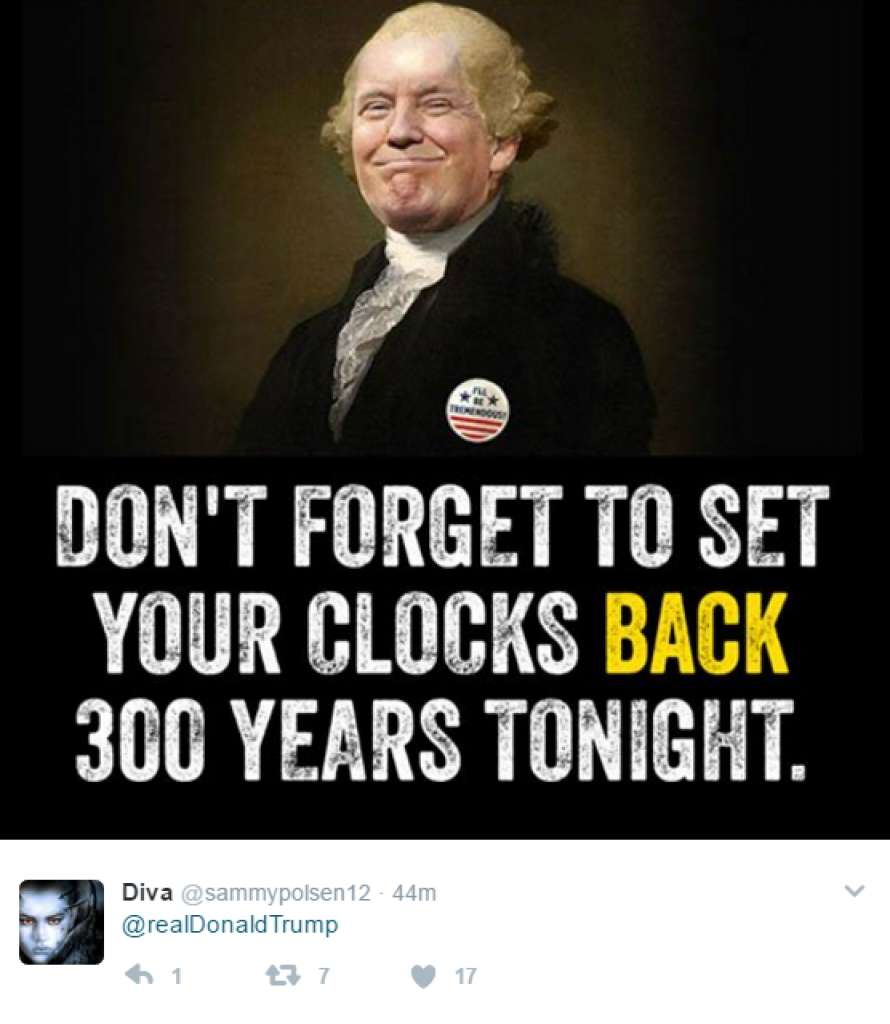 Funny memes about Trump - set your clocks back 300 years