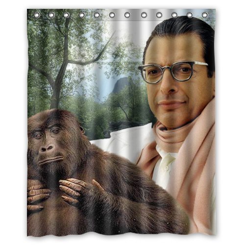 Gorilla And Jeff Goldblum Shower Curtain - $11.59