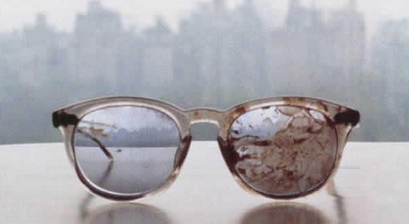 The glasses John Lennon was wearing the night he was assassinated - 1980
