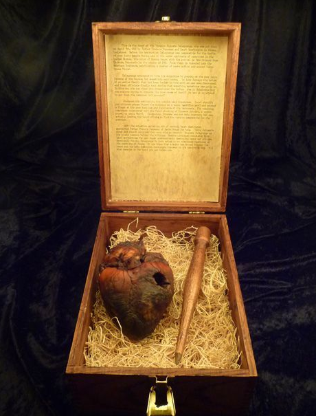 Mummified heart of August Delagrange who was believed to be a vampire, supposedly killing 40 people - 1912
