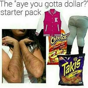 Savage AF Meme - overweight latino kid at the pool starter pack - The "aye you gotta dollar?' starter pack kee os Takis
