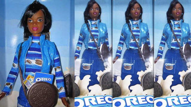 African American Oreo Barbie - Being quickly released and taken off the shelves in 1990, whoever thought up Oreo Barbie must've not realized that Oreo is a derogatory term for African Americans. They were probably not working at Mattel long after this.