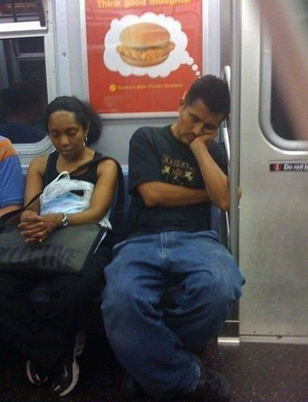 He must have feel asleep hungry.