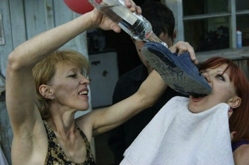 wtf russia russian woman drinking vodka