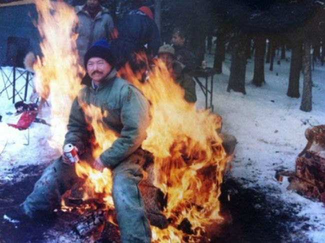 wtf russia russian sitting in fire