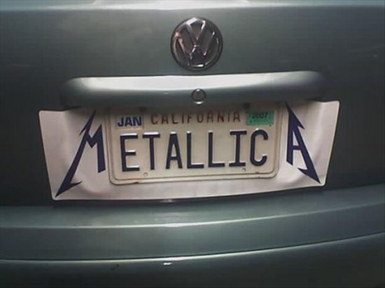 funny license plates - Jan Californta 2007 Metallica