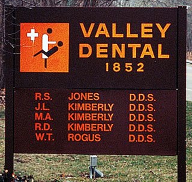 signage - Berry Valley Dental 1852 R.S. J.L. M.A. Jones Kimberly Kimberly Kimberly Rogus D.D.S. D.D.S. D.D.S. D.D.S. D.D.S. wa R.D. W.T.