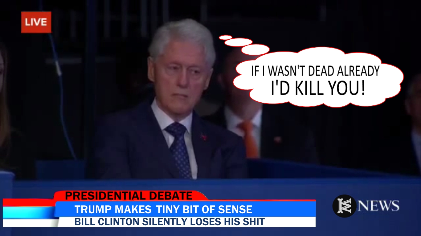 BILL CLINTON TRIES TO BLOW UP TRUMP WITH HIS MIND