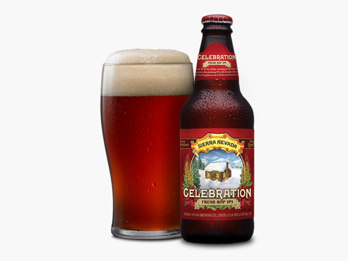 No. 9 Sierra Nevada Brewing Co. Celebration

Few things signal the holiday season like Celebration. First brewed in 1981, the ale was one of the earliest American-style IPAs. It's loved for its intense citrus and pine aromas and hop flavor on a pleasant malt base.