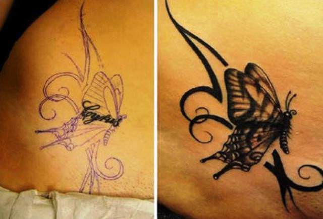 tattoo cover ups butterfly