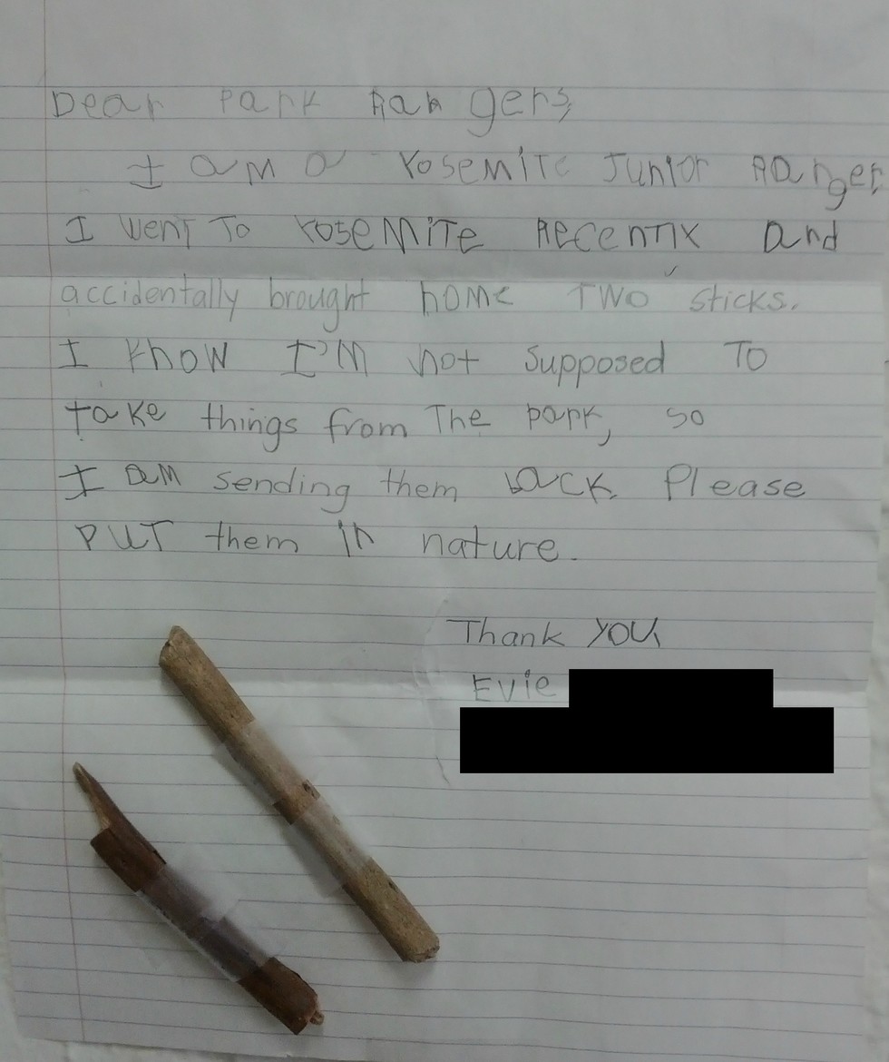 bodie curse letters - Dear park rah gers tomo Yosemite Junior Raben I went to rose MiTe RecentIX and accidentally brought home Two sticks, I know I'm not supposed to take things from The pork so I am sending them back. Please Put them in nature you Thank 