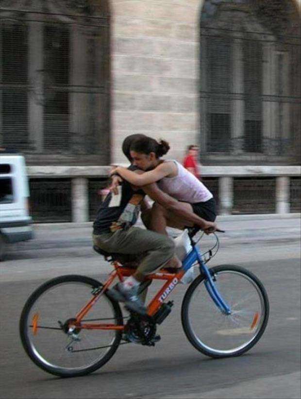 double riding bicycle