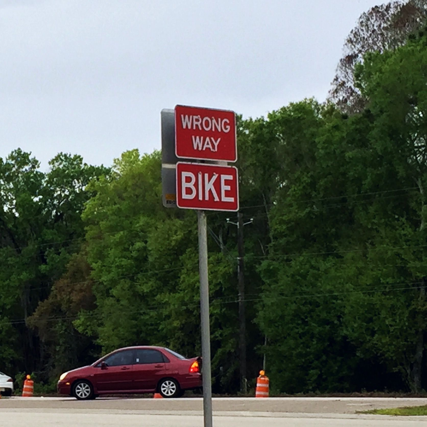 random pic street sign - Wrong Way Bike