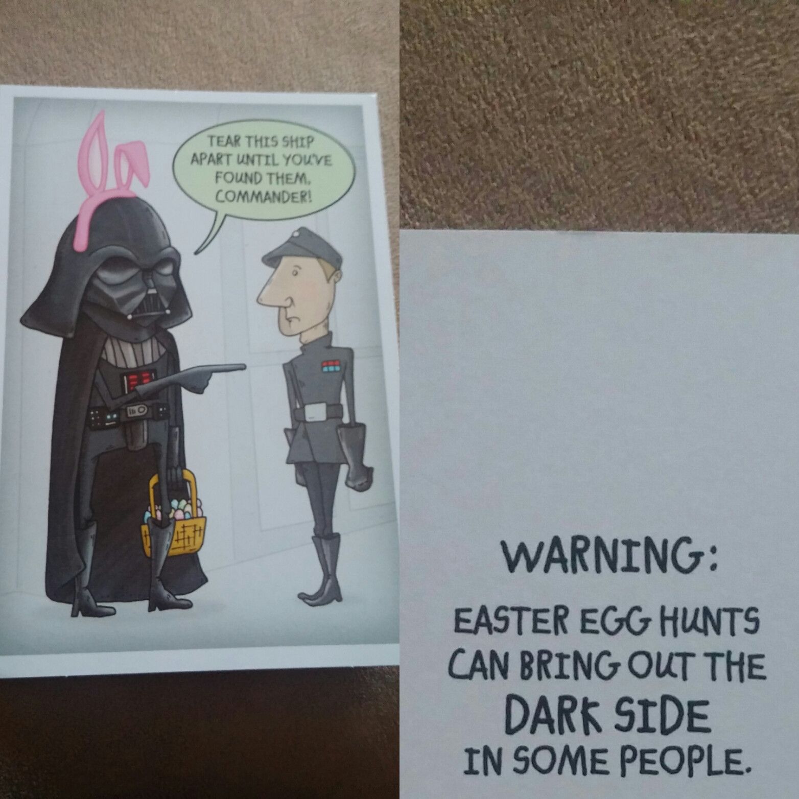 random pic star wars easter card - Tear This Ship Apart Until Youve Found Them Commander! Warning Easter Egg Hunts Can Bring Out The Dark Side In Some People.