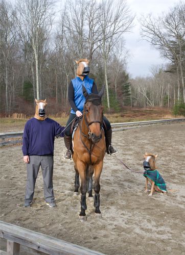 people with horse masks