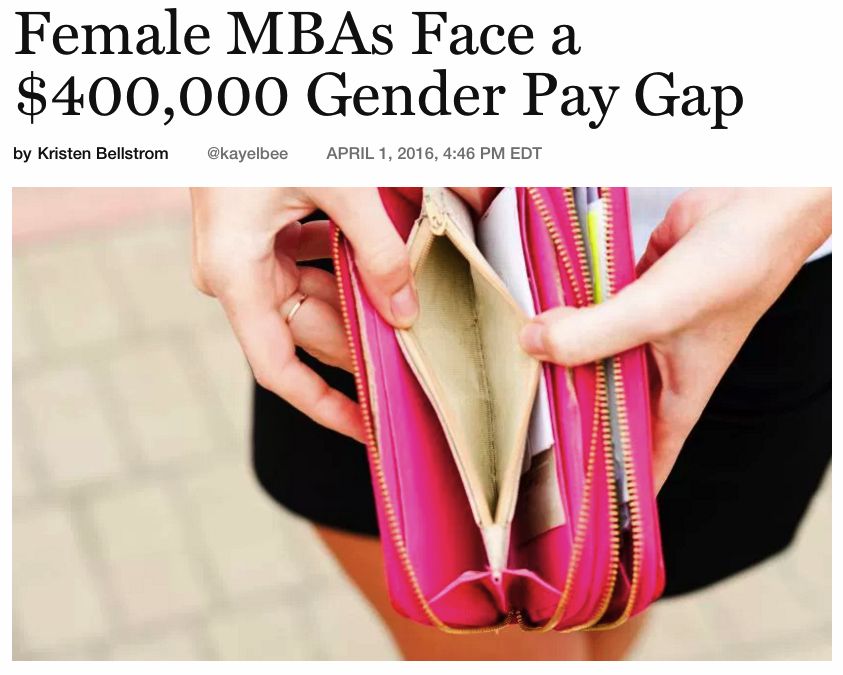 student run out of money - Female MBAs Face a $400,000 Gender Pay Gap by Kristen Bellstrom , Edt Rid Mi 11