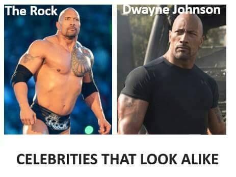 random pic look alike meme - The Rock Dwayne Johnson Celebrities That Look A