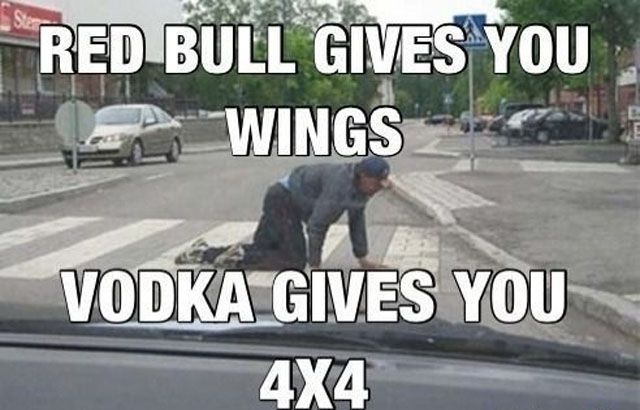 random pic make you smile - Red Bull Gives You Wings Vodka Gives You 4X4