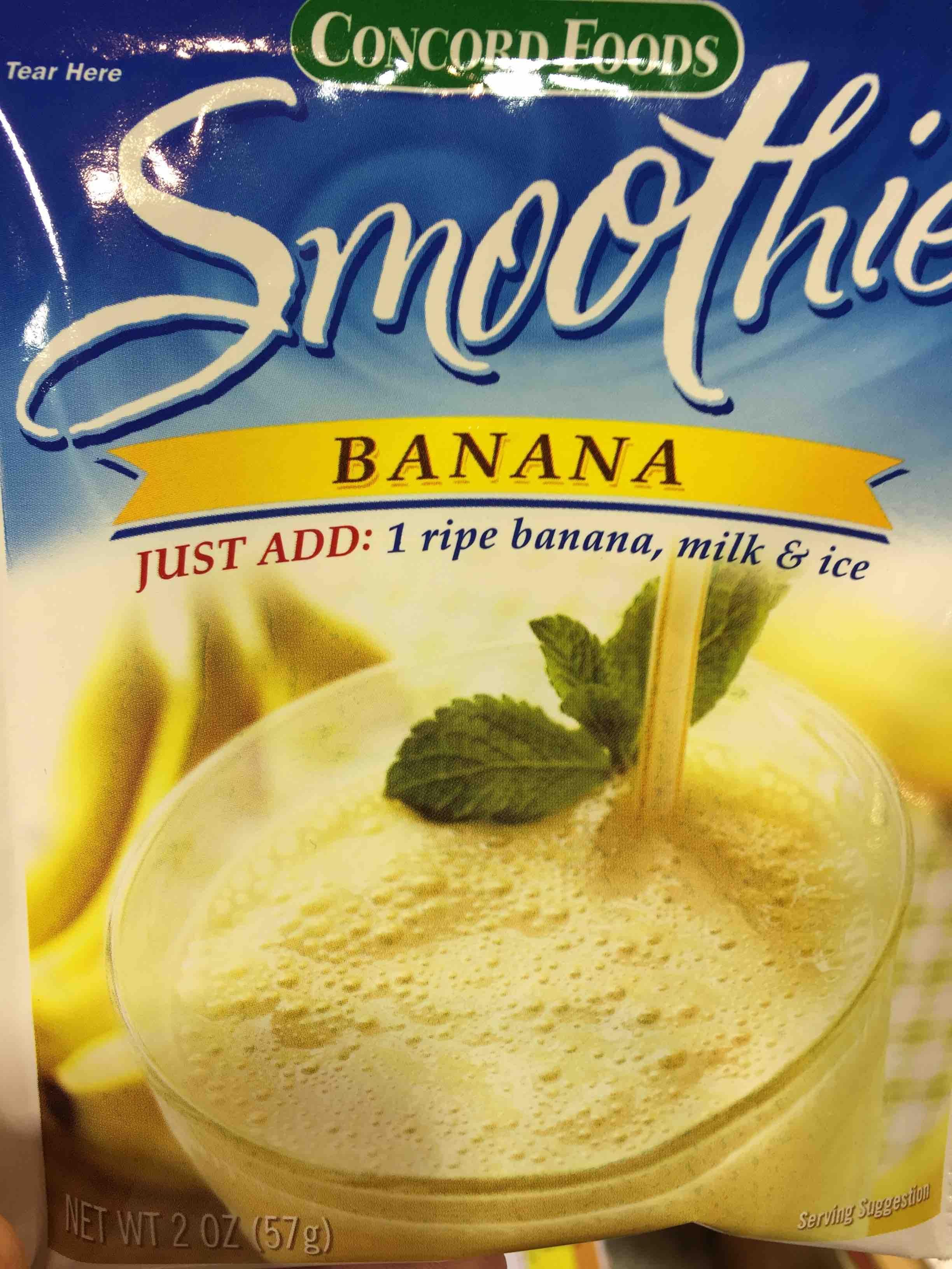 random pic concord foods smoothie mix - Tear Here Smoothie Banana Ist Add 1 ripe banana, milk & i Just Ad Het Wt 207 679