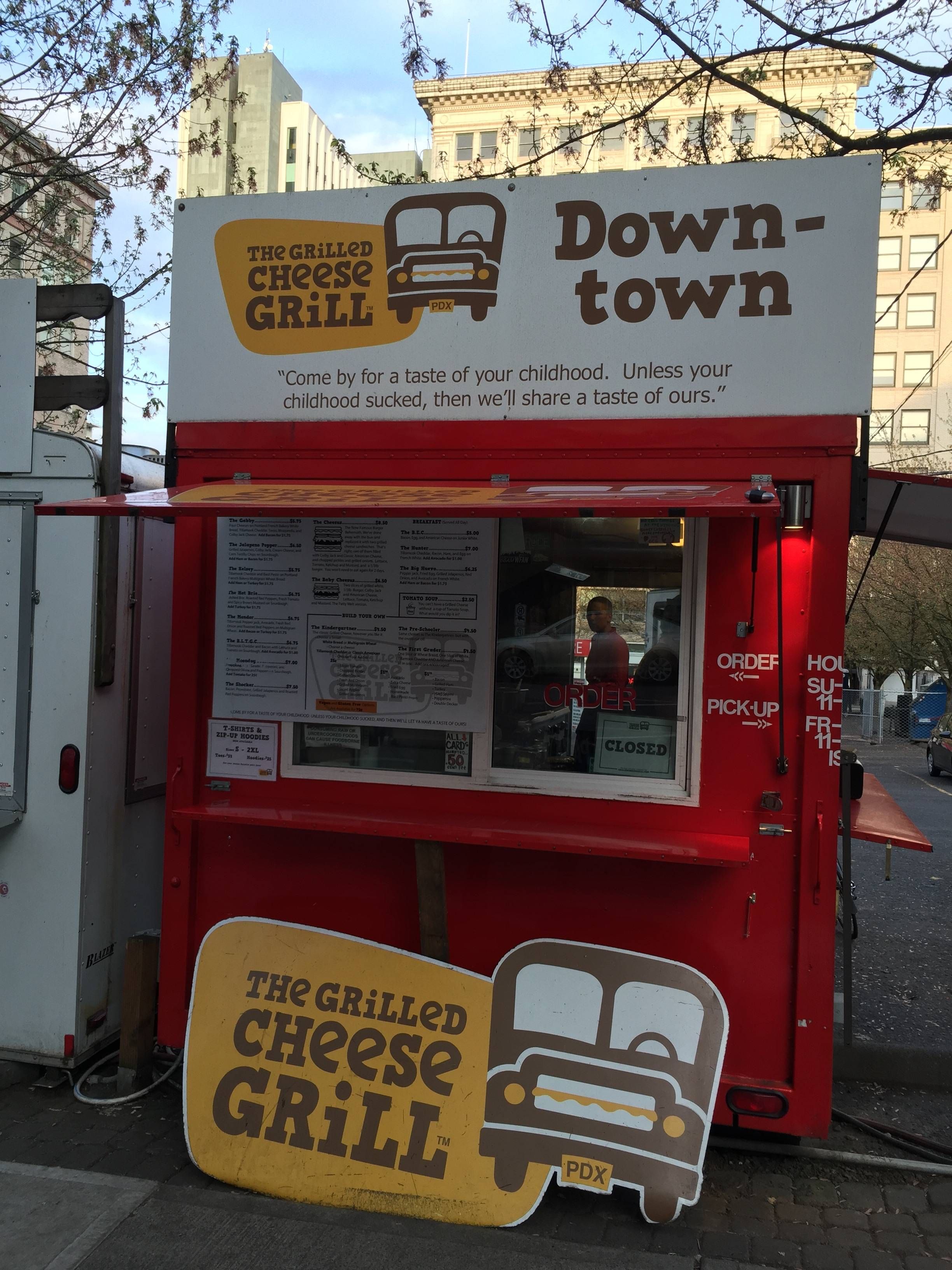 the grilled cheese grill - Down town Un The Grilled Cheese Grill Come by for a taste of your childhood, unless your childhod sucked, then we'll a taste of ours. Orde Pickup The Grilled Cheese Grill