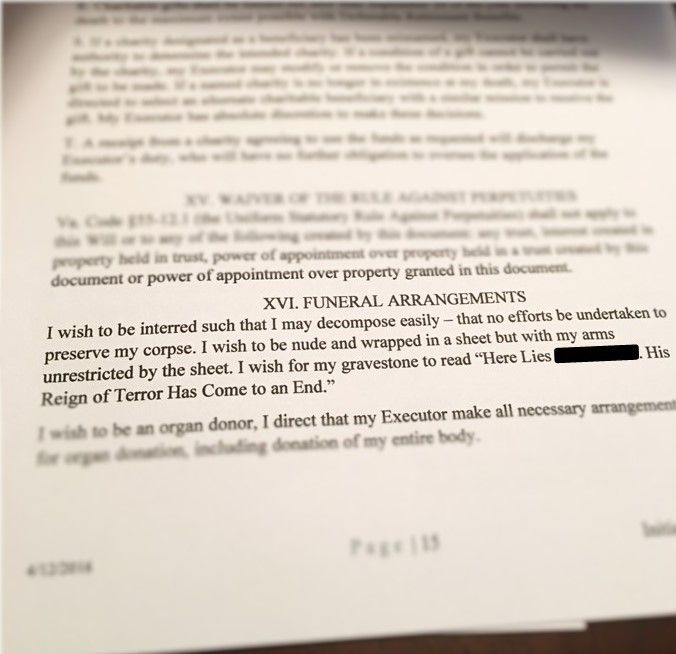 random pic document - w erty held in trust power of appointment over property document or power of appointment over property granted in this document Xvi. Funeral Arrangements I wish to be interred such that I may decompose easily that no efforts be under