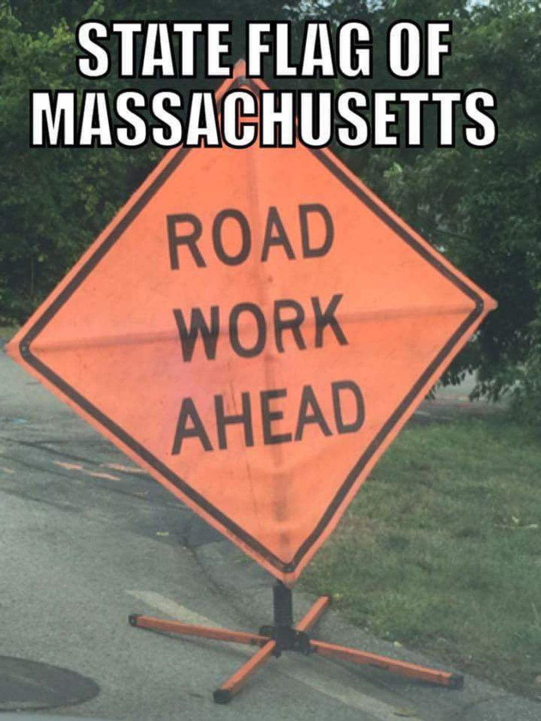 random pic road work ahead sign - State Flag Of Massachusetts Road Work Ahead