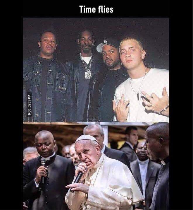 random pic eminem funny - Time flies Via 9GAG.Com