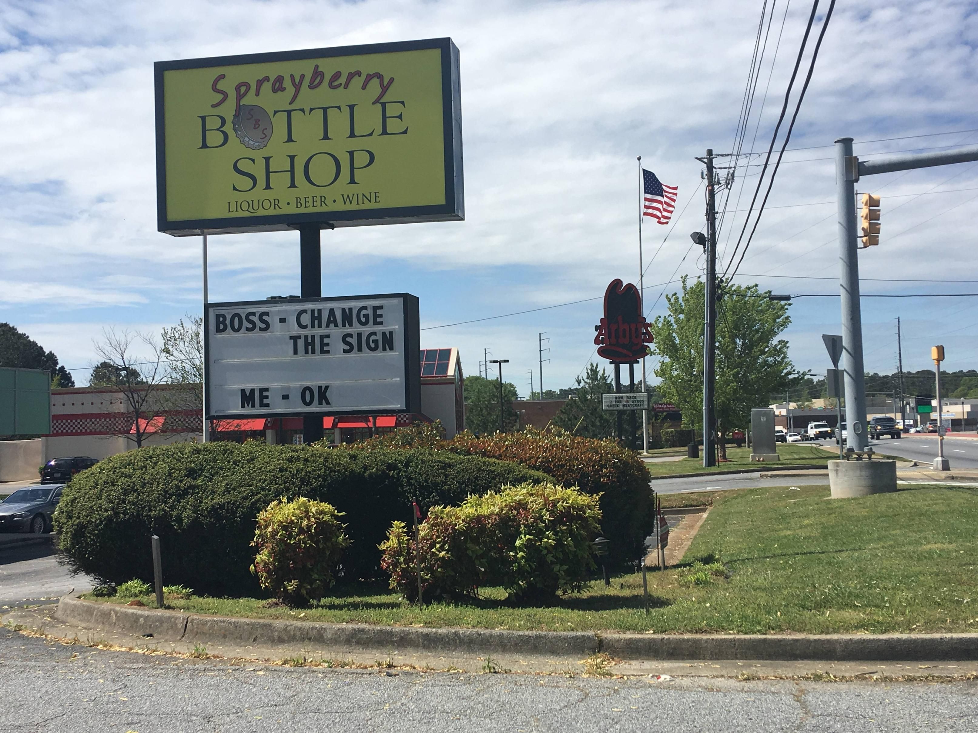 random pic road - Sprayberry Bottle Shop Liquor. Deel Wine Boss Change The Sign Me Ok