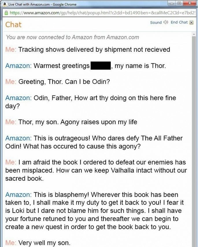 amazon chat support - a Live Chat with Amazon.com Google Chrome ben&callMeC2CIde7bd2 Chat Sound Klo End Chat You are now connected to Amazon from Amazon.com Me Tracking shows delivered by shipment not recieved Amazon Warmest greetings , my name is Thor. M