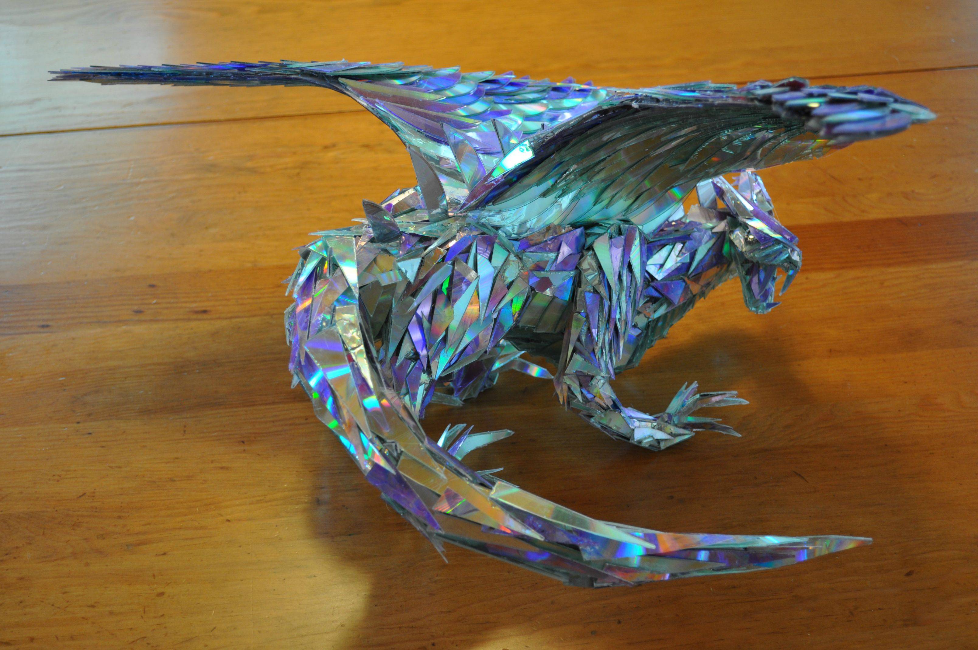 dragon made of cds