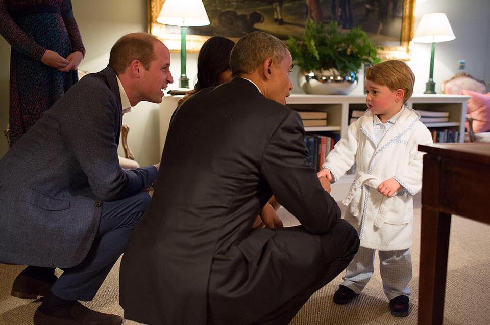 random pic prince george barack obama