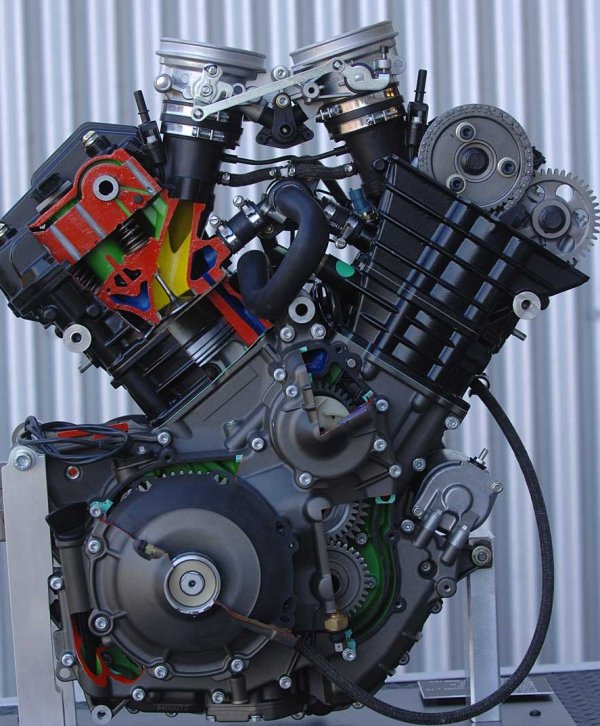The Buell 1125R’s engine was a “Rotax V-twin”. This engine was liquid-cooled which was a technology in its infant stages of development. However Buell would not have an opportunity to perfect it due to the sale of the company.