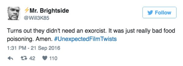 gerry adams twitter - Mr. Brightside y Turns out they didn't need an exorcist. It was just really bad food poisoning. Amen. Twists 7 42 110