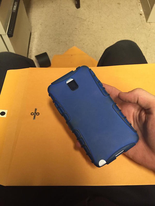 “Step one: phone is turned off and case was flipped around for that last touch of aggravation.”