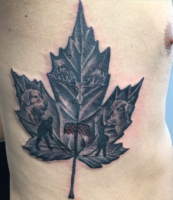 maple leaf hockey tattoo