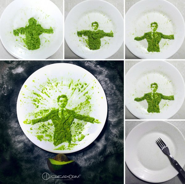 Artists makes an art form out of avocados